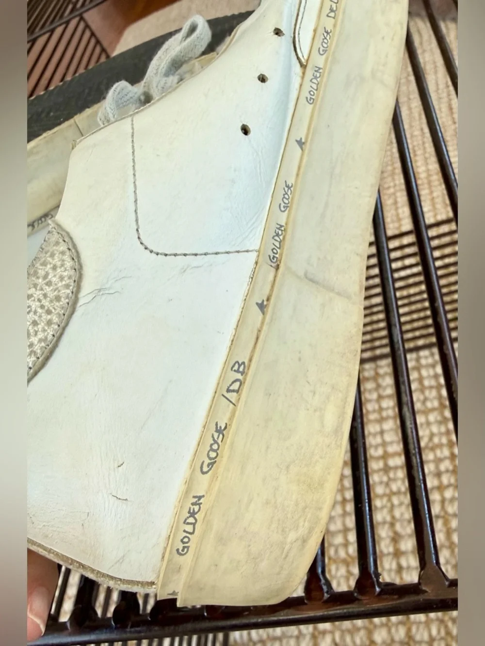 Golden Goose Hi Star Sneakers Sz 40 White Silver Star Italy - Picture 9 of 11